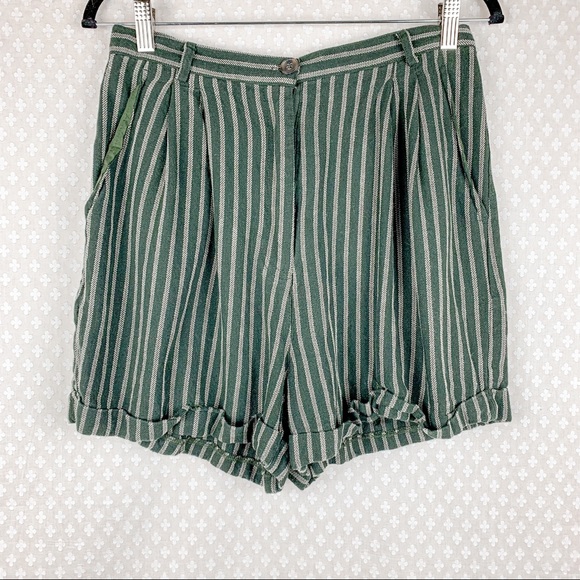 Urban Outfitters Pants - Urban Outfitters Green Striped High Rise Shorts